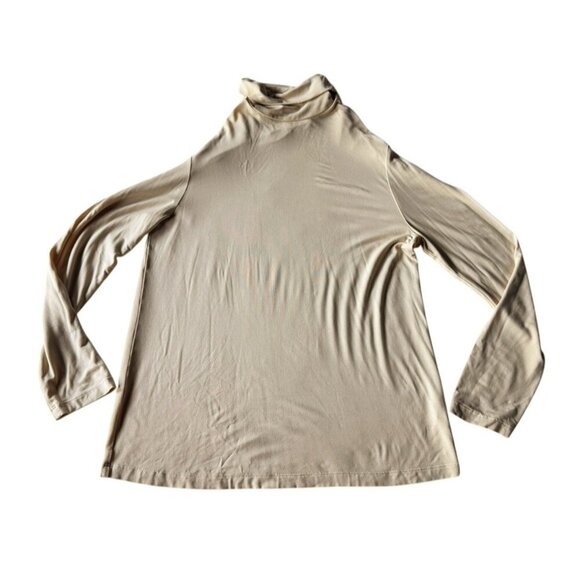 Vintage Geiger Collections Woman's Sz 42 (XL)  Beige Turtleneck Tunic Top - Picture 7 of 7